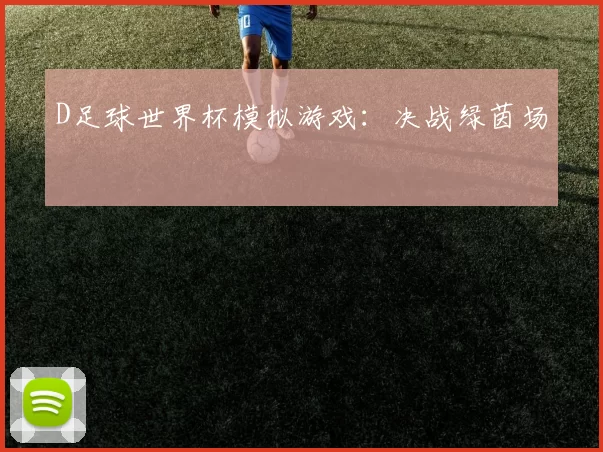 D足球世界杯模拟游戏：决战绿茵场