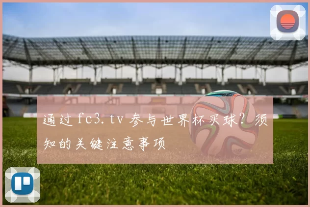 通过 fc3.tv 参与世界杯买球？须知的关键注意事项
